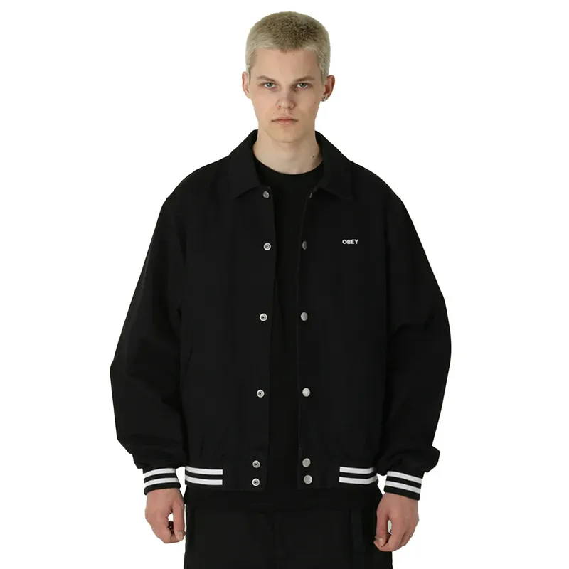 Бомбер Obey Icon Face Varsity, черный, арт. OB121800557
