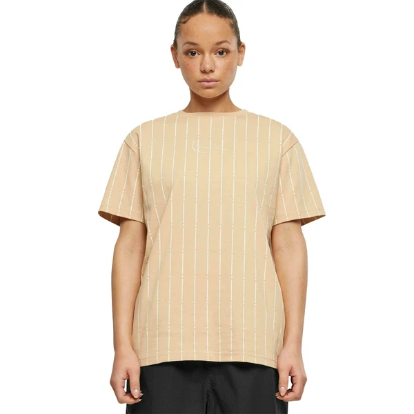 Футболка-топ Karl Kani Small Signature Star Pinstripe, бежевый, арт. KKKW2410051