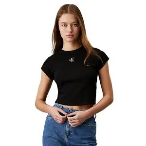 Футболка Calvin Klein Slim Cropped Ribbed, черный, арт. CKJ20J218337