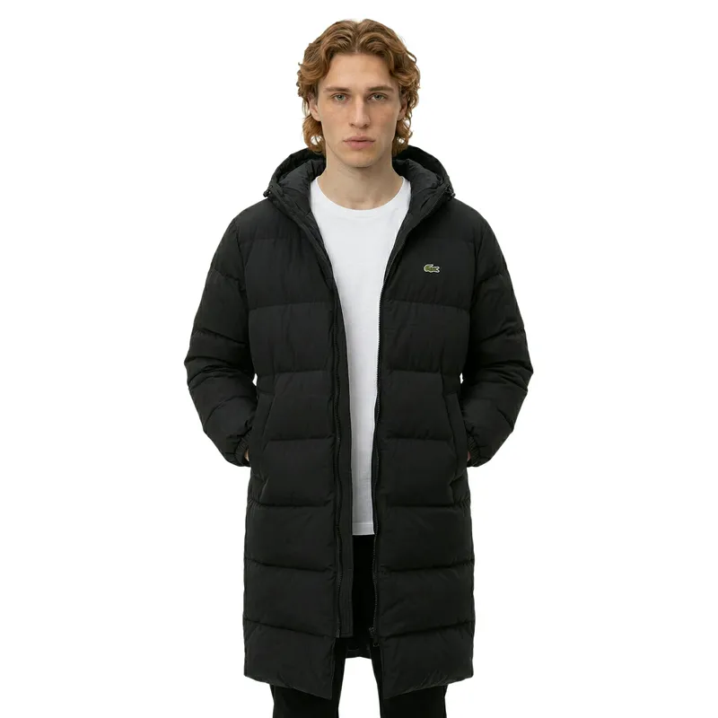 Пуховик Lacoste Long Puffer, черный, арт. BH9221