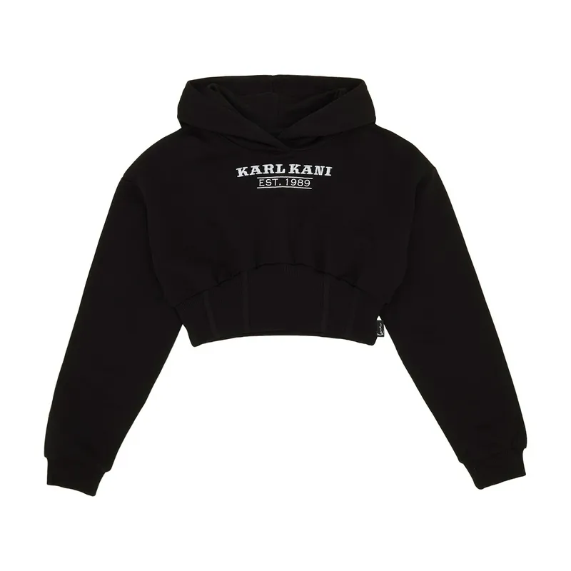Толстовка Karl Kani Woven Signature Corset Hoodie, черный, арт. KKKW2410062