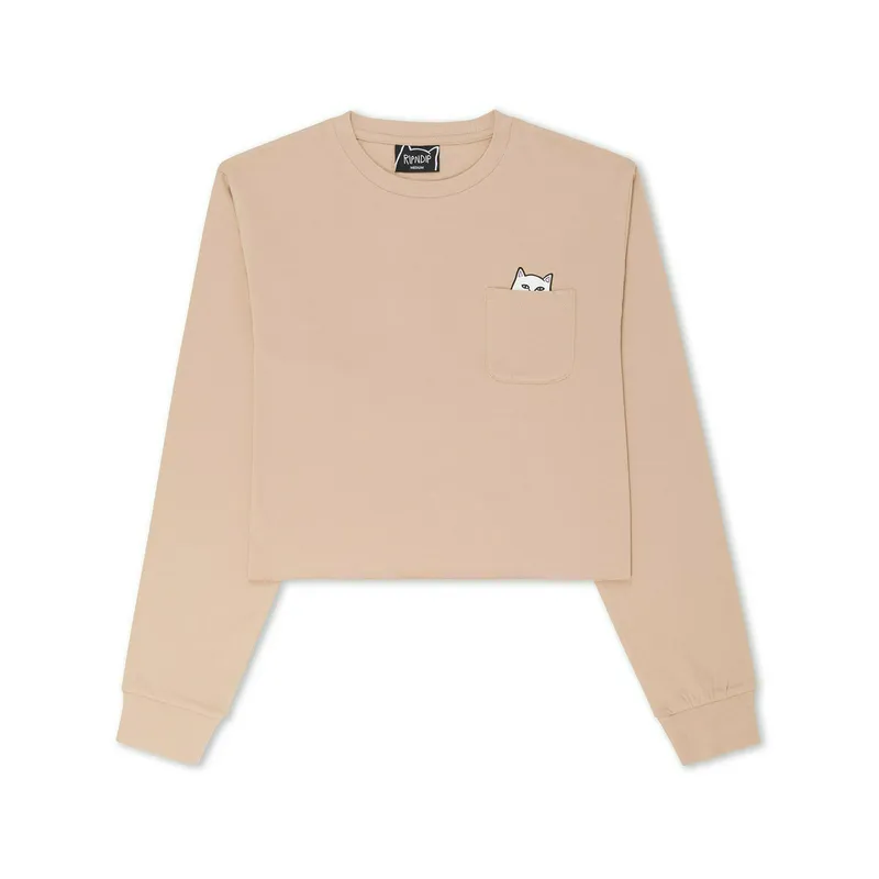 Толстовка Ripndip Lord Nermal Cropped Long Sleeve, коричневый, арт. RNDWOM59