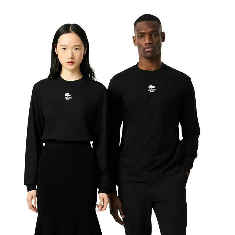 Лонгслив Lacoste с мягким брендингом, черный, арт. TH8135