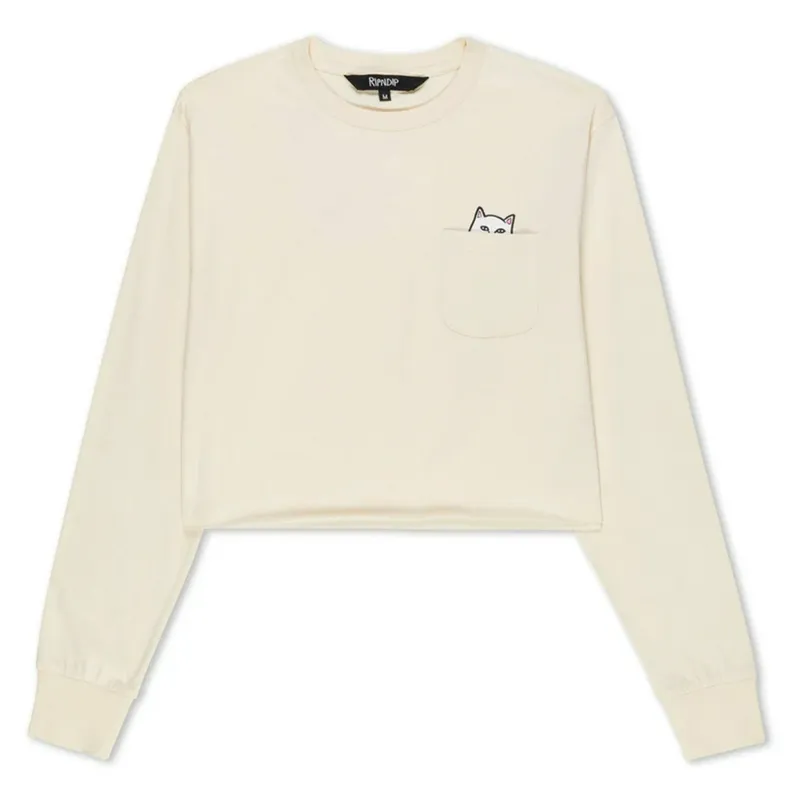 Лонгслив Ripndip Lord Nermal Cropped, бежевый, арт. RNDFAL24W12