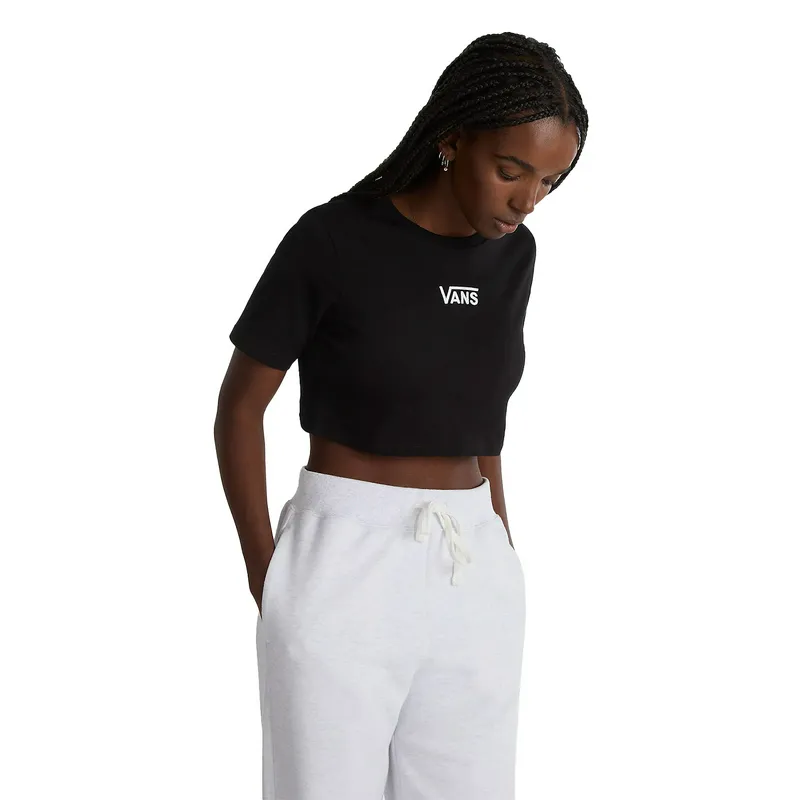 Укороченная футболка Vans Flying V Crew Crop II, черный, арт. VN000GFF