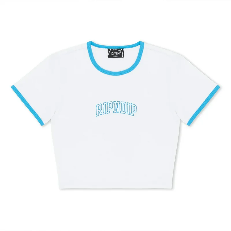 Футболка RIPNDIP Team Spirit Cropped Ringer Tee, белый, арт. RNDWOM47