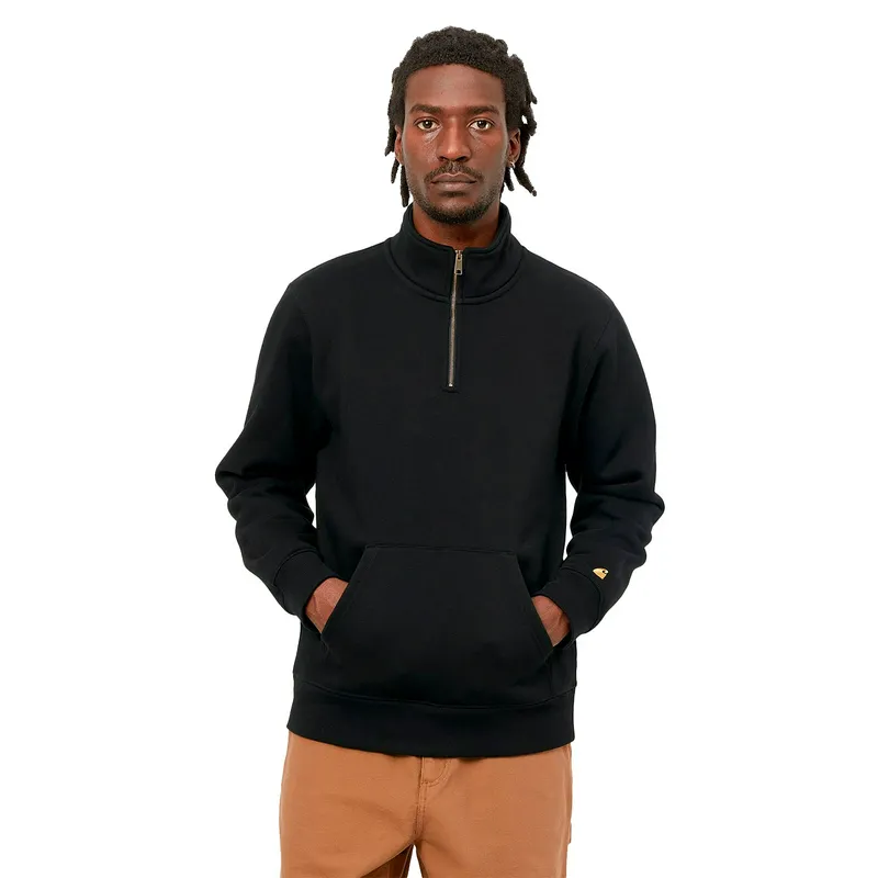 Толстовка Carhartt WIP Chase Neck Zip, черный, арт. CTI033665