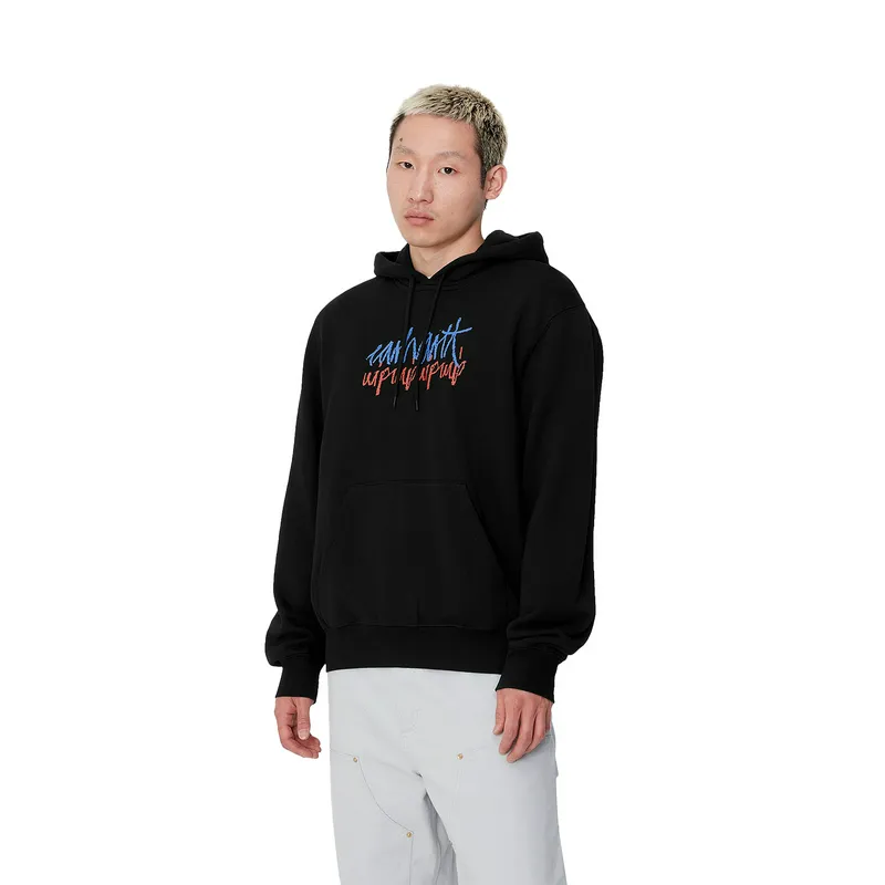 Толстовка Carhartt WIP Hooded Stereo Sweat, черный, арт. CTI033624