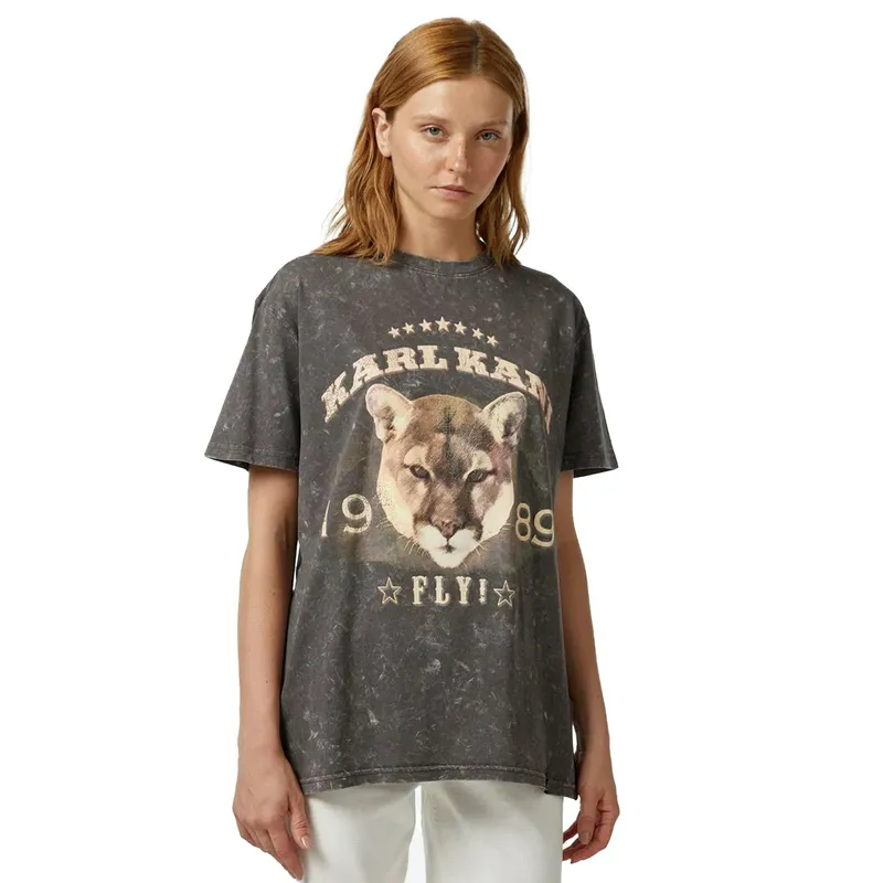 Футболка Karl Kani Woven Signature Mountain Lion, серый, арт. KKKW2410471