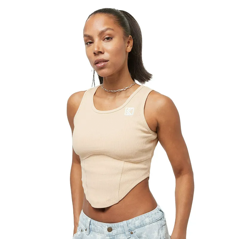 Топ Karl Kani OG CORSET RIB TOP, бежевый, арт. KKKW2410012
