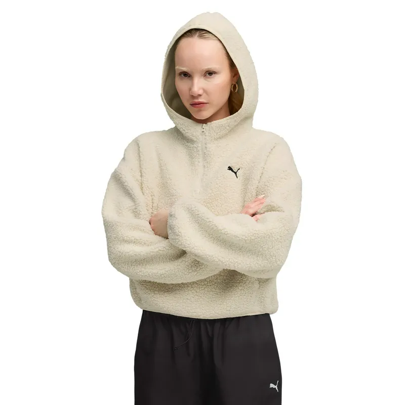 Толстовка Puma оверсайз из флиса, бежевый, арт. PM632048