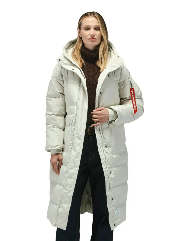 Пуховик Alpha Industries Sierra Long Puffer, белый, арт. AIWJS55500C1
