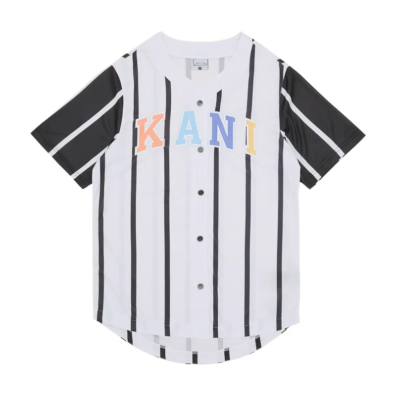 Рубашка Karl Kani в полоску, белый, арт. KKKM2410401