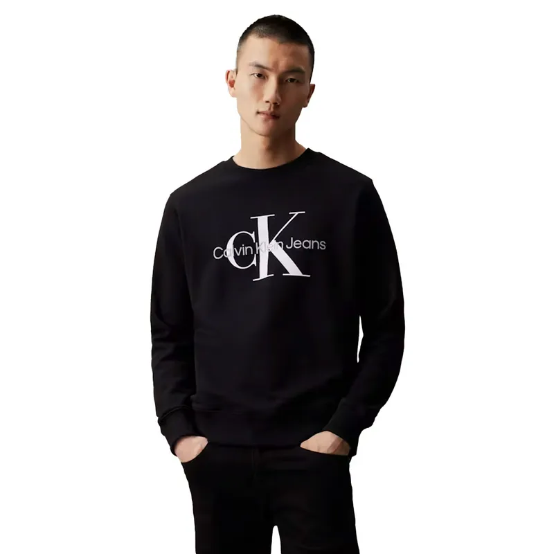 Толстовка Calvin Klein Core Monologo Crewneck, черный, арт. CKJ30J320933