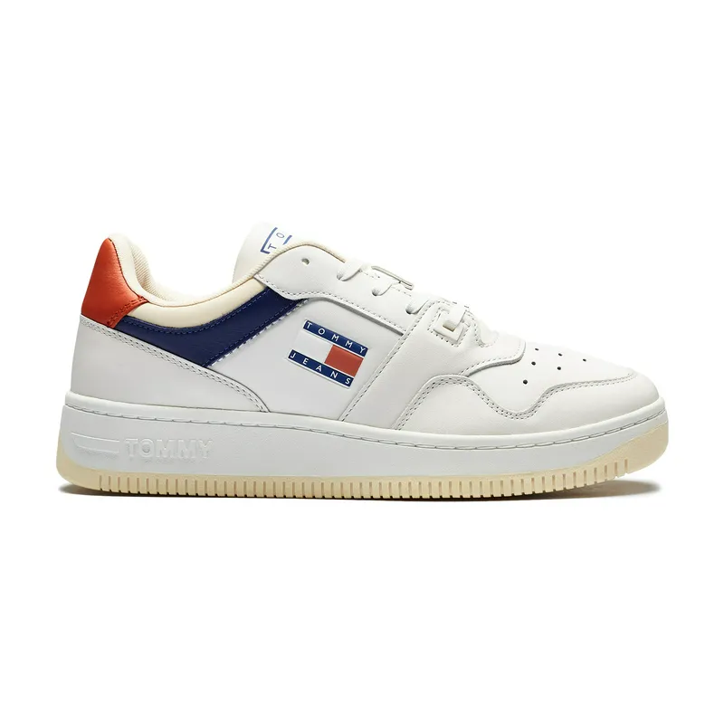 Кроссовки Tommy Jeans Flag Leather Sneaker, бежевый, арт. TMEM0EM01216