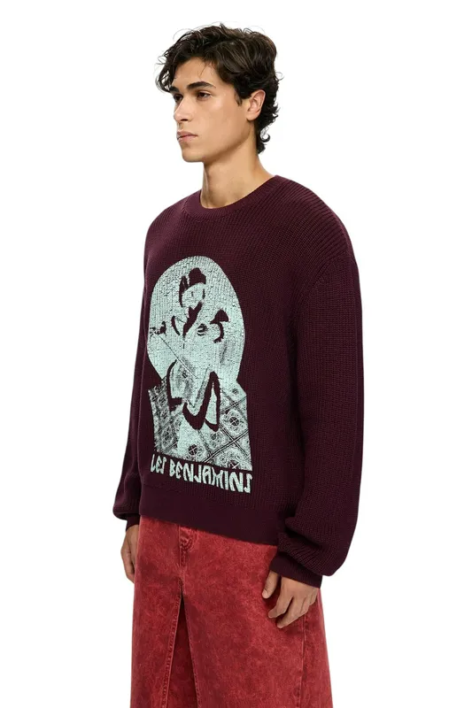 Свитер Les Benjamins Knitwear 101, бордовый, арт. LB25FWTURMUKN
