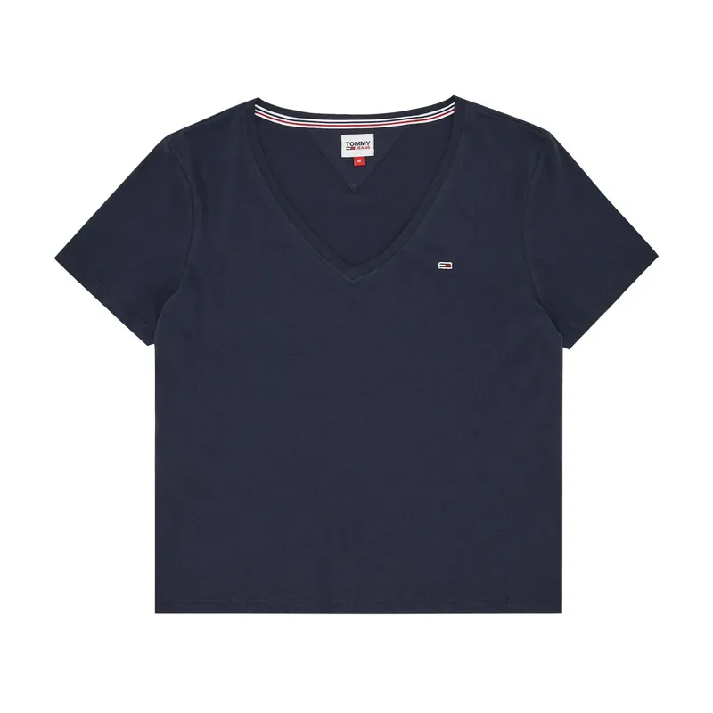 Футболка Tommy Jeans TJW Slim Soft V Neck, синий, арт. TMDW0DW14617