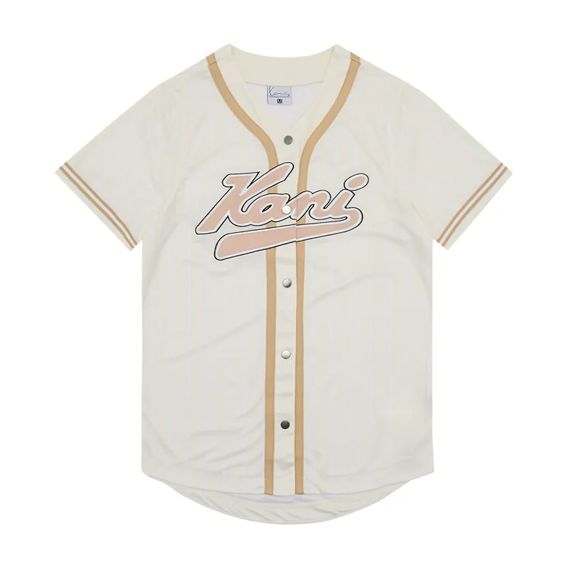 Рубашка Karl Kani Varsity Pinstripe Baseball, бежевый, арт. KKKW2410292