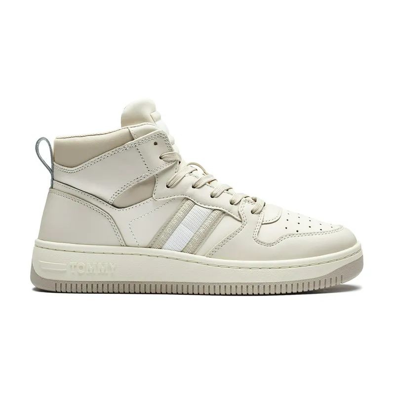 Кеды Tommy Jeans Retro Leather Hightop, бежевый, арт. TMEN0EN02205