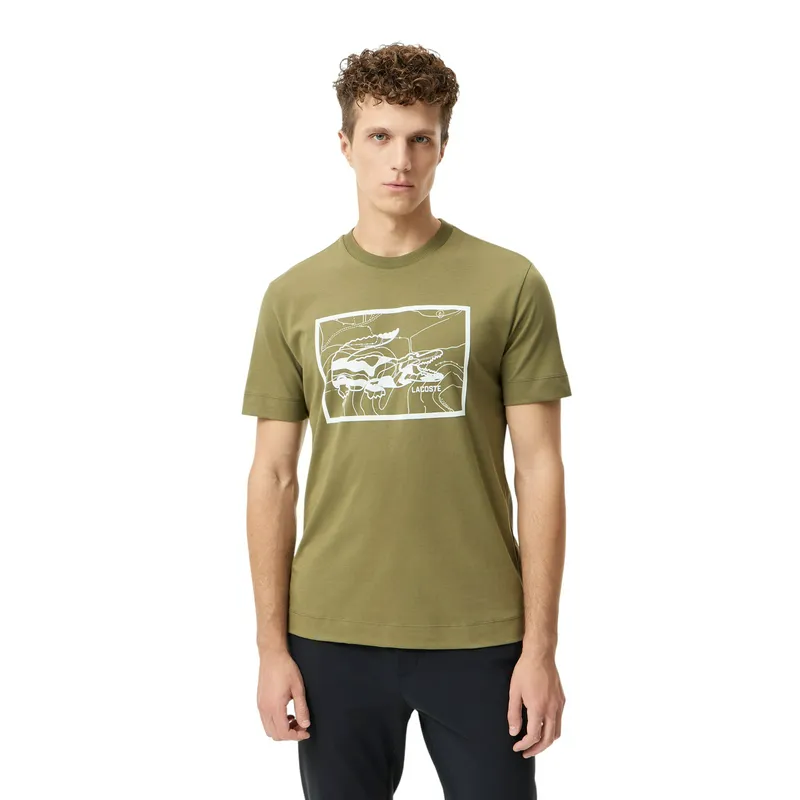 Футболка Lacoste Mountain print, хаки, арт. TH2620