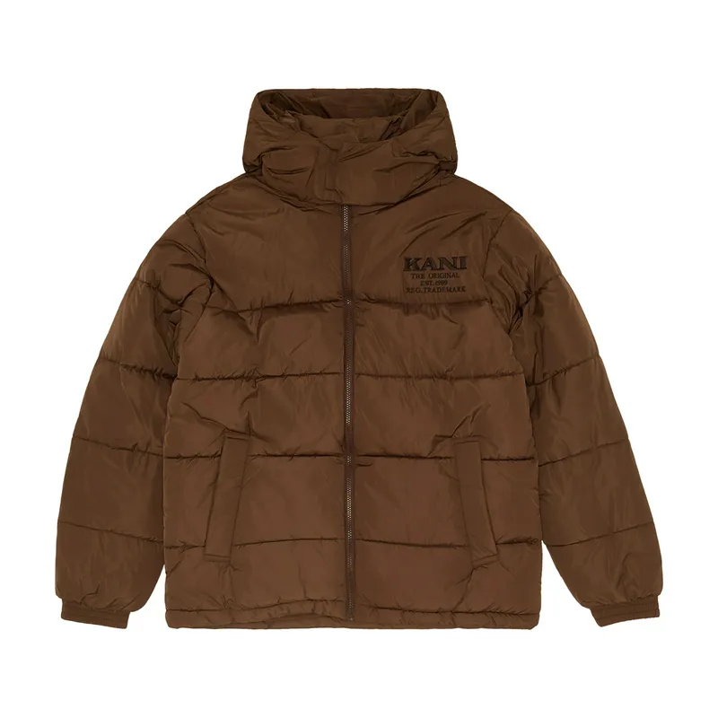 Куртка Karl Kani Retro Hooded Puffer, коричневый, арт. KKKM2330582