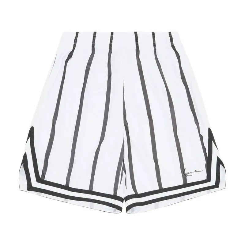 Шорты Karl Kani Small Signature Striped Mesh, белый, арт. KKKM2410411