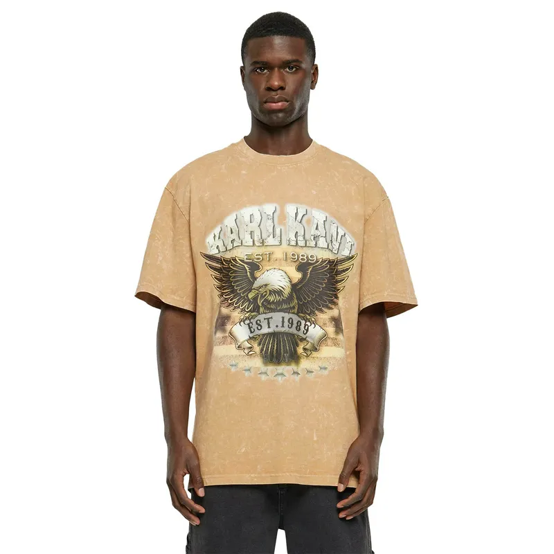Футболка Karl Kani Small Signature Washed Eagle, коричневый, арт. KKKM2410582