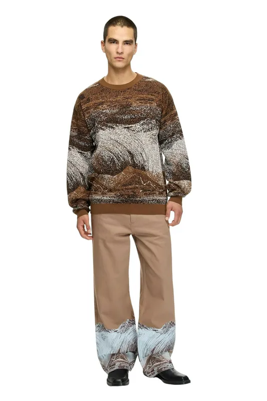 Свитер Les Benjamins Knitwear 101, коричневый, арт. LB25FWTURMUKN