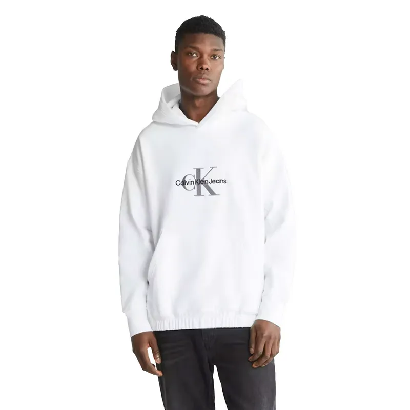 Толстовка Calvin Klein оверсайз с монограммой, белый, арт. CKJ30J324118