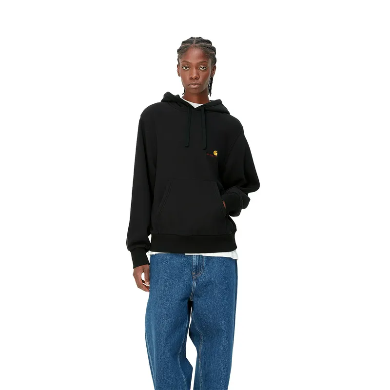 Толстовка Carhartt WIP Hooded American Script, черный, арт. CTI033650