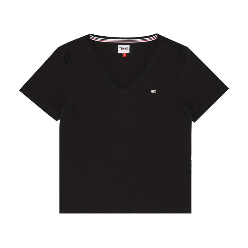 Футболка Tommy Jeans Slim Soft V Neck, черный, арт. TMDW0DW14617