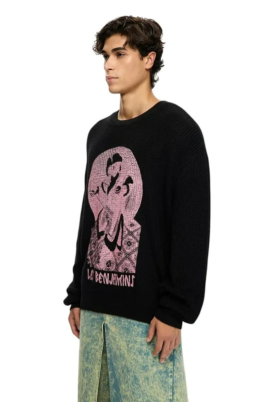 Свитер Les Benjamins Knitwear 101, черный, арт. LB25FWTURMUKN