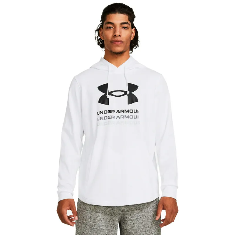 Толстовка Under Armour Rival Terry Graphic Hood, белый, арт. UA1386047