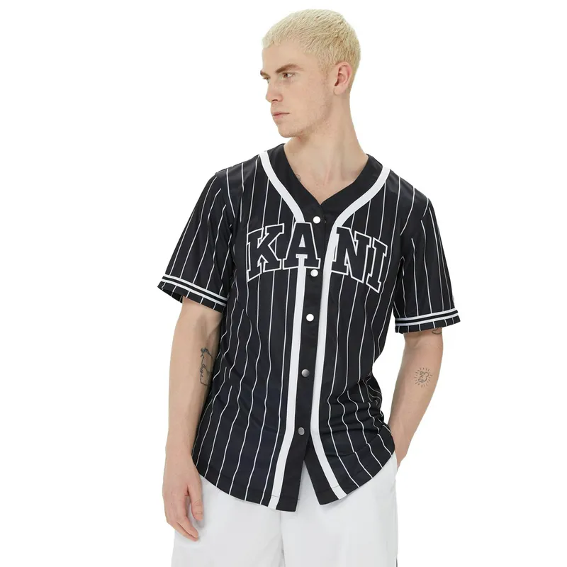 Рубашка Karl Kani Serif Pinstripe, черный, арт. KKKM2211151