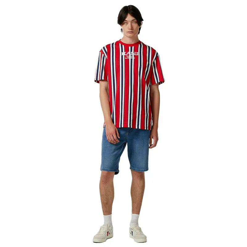 Футболка Karl Kani Retro Striped, красный, арт. KKKM2410341