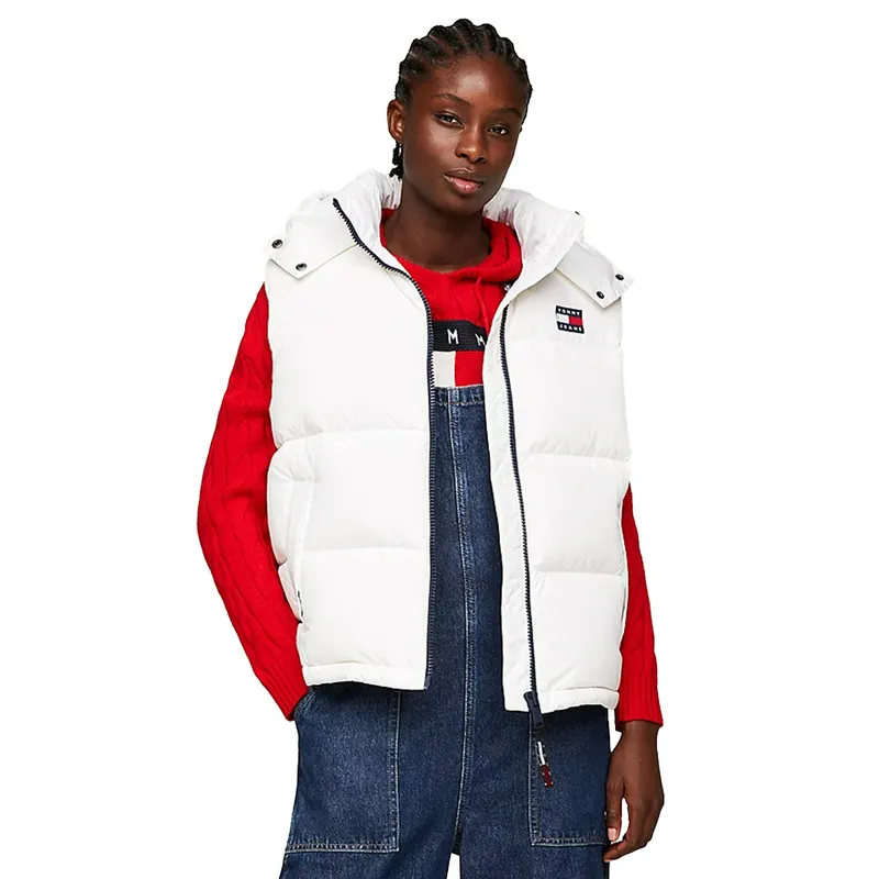 Жилетка Tommy Jeans Hooded Alaska Puffer, белый, арт. TMDW0DW14290