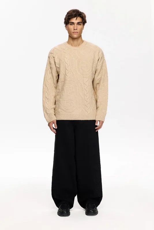 Свитер Les Benjamins Knitwear 101, бежевый, арт. LB25FWTURMUKN