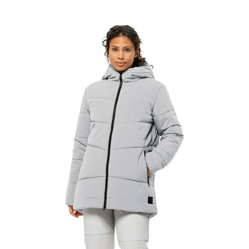 Куртка женская Jack Wolfskin Karolinger Long Jkt, серый, арт. JW1207491