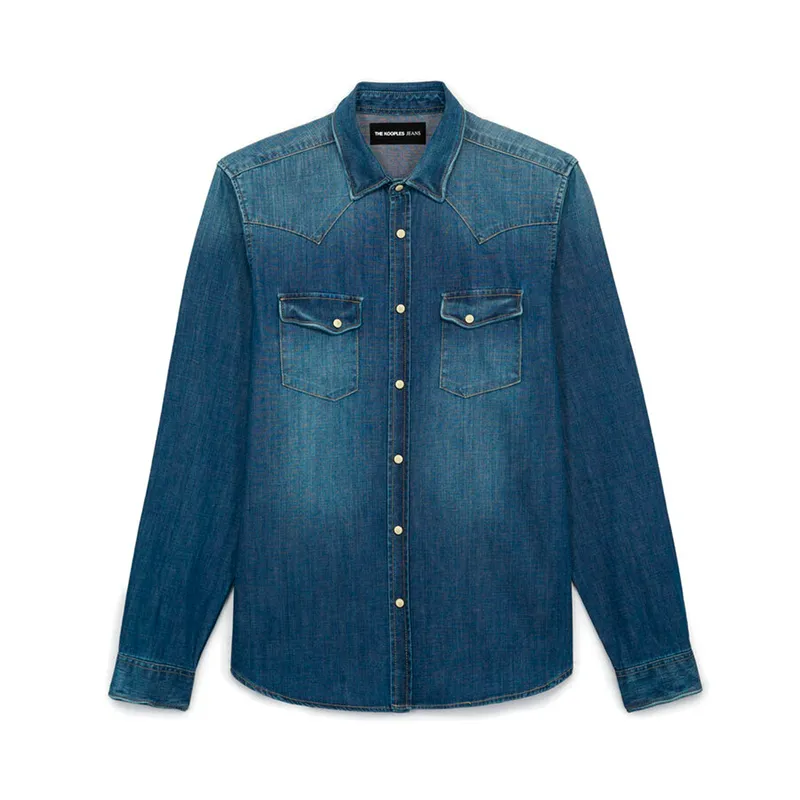 Рубашка The Kooples из денима, синий, арт. HCC822FIT
