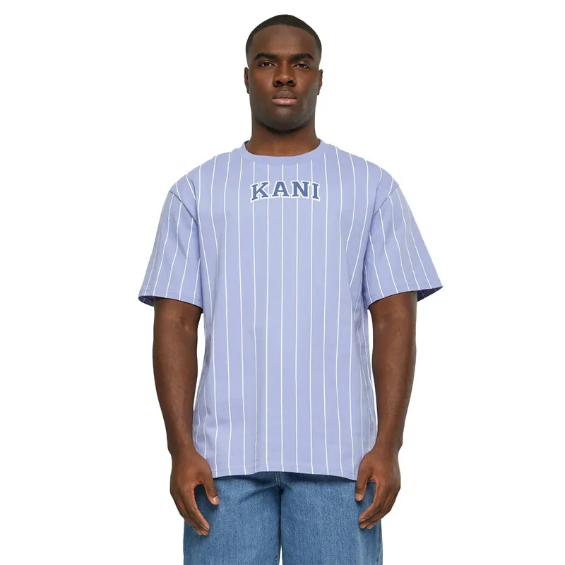 Футболка Karl Kani Small Serif Pinstripe, голубой, арт. KKKM2410251