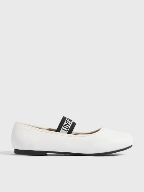Балетки Love Moschino с резинкой, белый, арт. 117602
