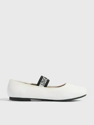 Балетки Love Moschino с резинкой, белый, арт. 117602