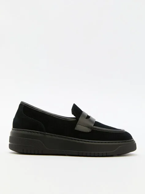 Лоферы Giovanni Fabiani из натуральной замши, черный, арт. 127641