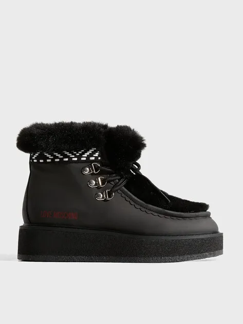 Ботинки Love Moschino из натурального нубука, серый, арт. 127655