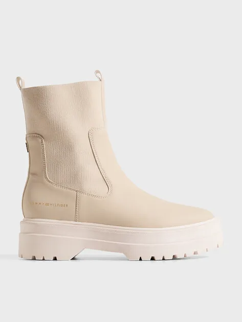 Ботинки Tommy Hilfiger молочно-бежевые из экокожи, бежевый, арт. 131908