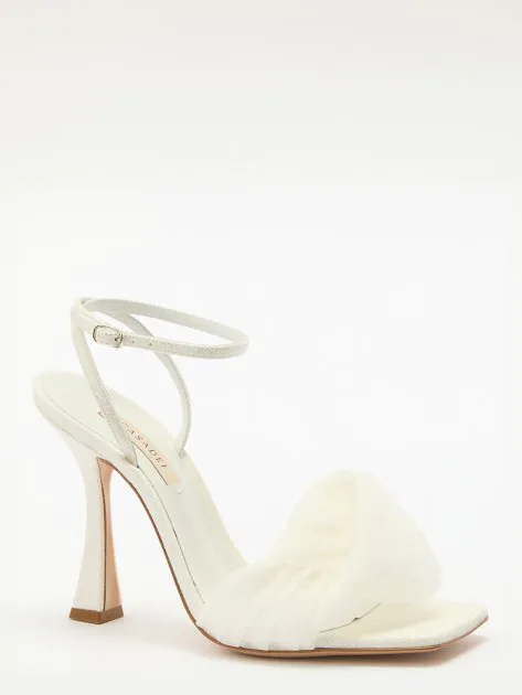 Босоножки Casadei из шелка, белый, арт. 134028
