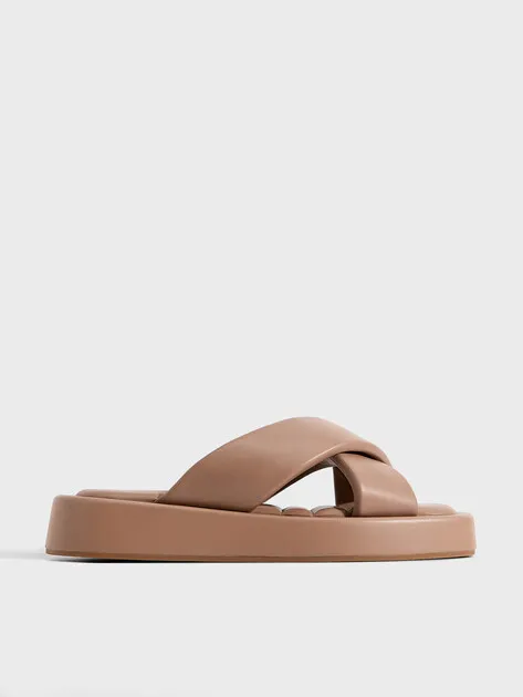 Шлепанцы Tendance из натуральной кожи, коричневый, арт. HC8147-1
