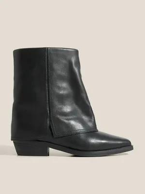Полусапоги Tendance кожаные, черный, арт. 65868