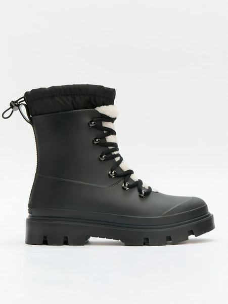 Резиновые сапоги Tendance с искусственным мехом, черный, арт. TP-5850-01