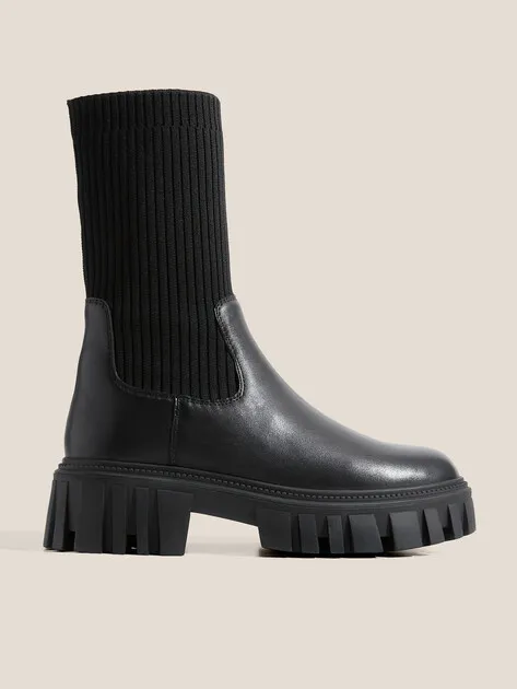 Полусапоги Tendance с текстильным голенищем, черный, арт. 69188